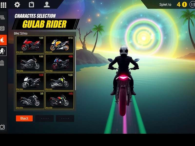 Cosmic Gulab Rider game screenshot showing a player riding a futuristic bike through a Gulab Jamun nebula